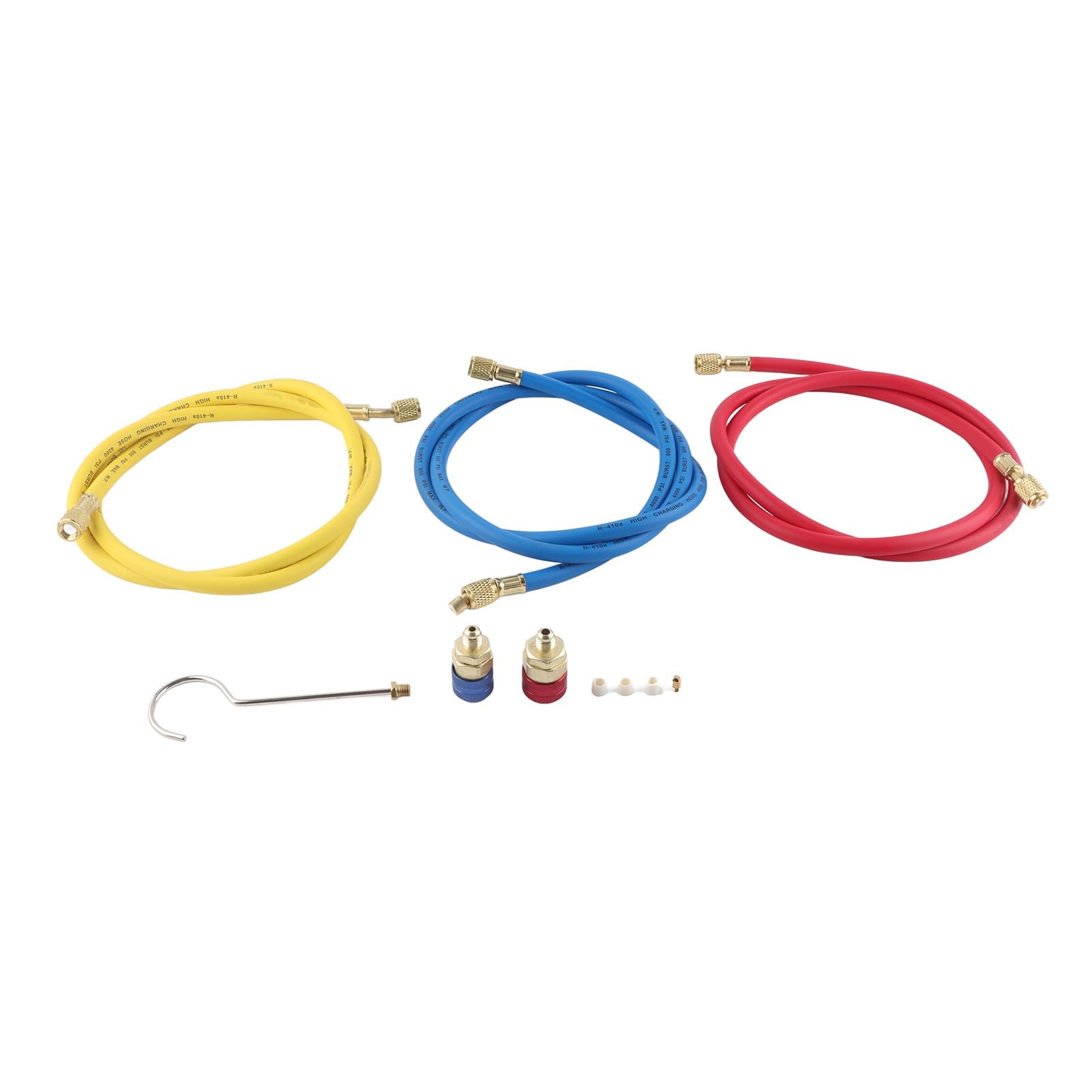 3-Wege-AC-Diagnose-Verteiler-Messgerät-Set, Kältemittel-Ladewerkzeug-Set für R410A R22 R404, professionelles HVAC-Messgerät-Set mit 3 Füllschläuchen, eingebauter Kugelhahn für