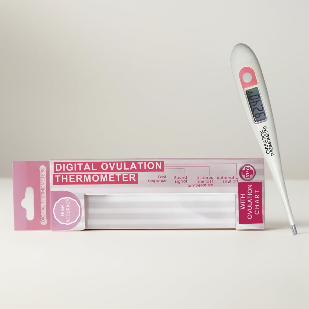 B-Arm Basal Body Digital Ovulation Thermometer with 2 decimal places - Pregnancy Planning and Temperature Tracking | Get your Basal Body Temperature for Ovulation Tracking | ABS Plastic