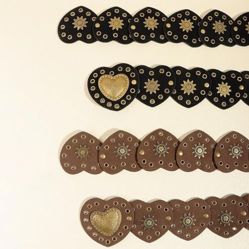 PU Waist Belt with Heart Disc Buckle Adjust Length Waist Belt Woman Girls Jeans Dresses Skirt Coat Grommet Waistband3