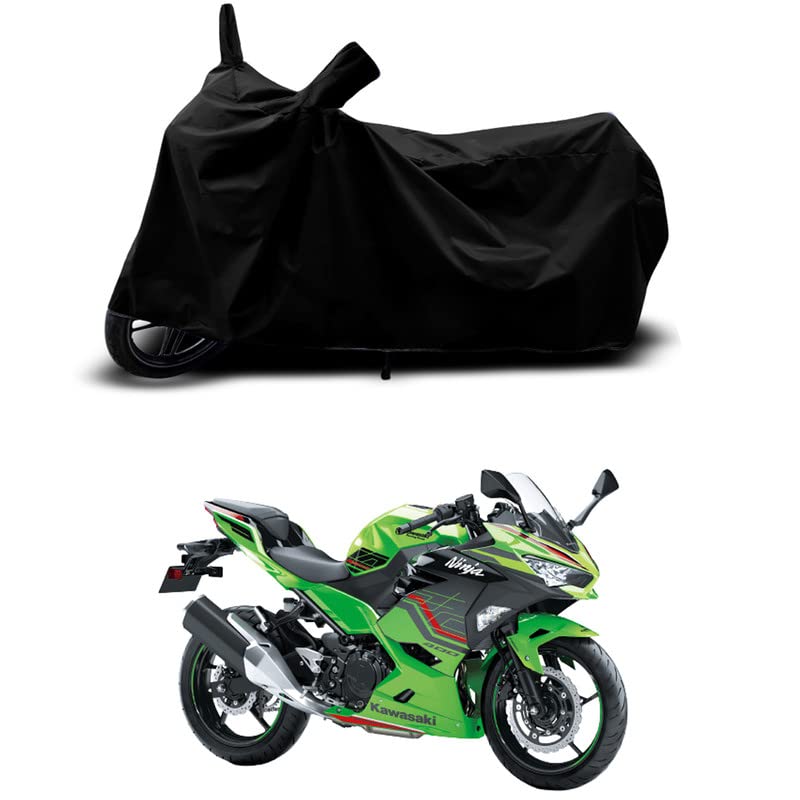 Image of 100% Scratchproof /UV-Rays /Heat Protection /Birds Dropping /Water Resistant /Dust Proof /Waterproof /Full Bike Scooty Two Wheeler Body Cover Compatible for Ninja 650 KRT All Varients[Black]