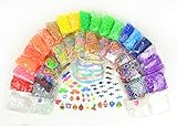 17,774+ Premium Rainbow Color Loom Bands - Bonus Includes 6 Inspirational Bracelets + Free Rubber Band Bracelet, Jewelry and Craft Project Sheet