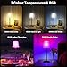 Ainostone Cordless Table Lamp Rechargeable 2 Pack Wireless Touch Light Battery Operated 3 Color & RGB Stepless Dimmable Portable Led Waterproof Small Lamps for Kichen/Dining/Outdoor/Patio/Restaurant