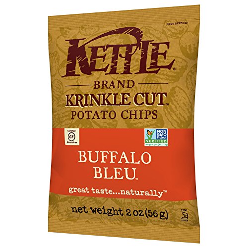Image of Kettle Brand Potato Chips, Krinkle Cut Buffalo Bleu, 2 Ounce, 24 Count