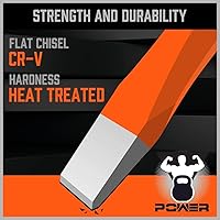 Vista 6 de HORUSDY Juego de cinceles fríos resistentes de 3 piezas, largo de 8 pulgadas, 10 pulgadas, 12 pulgadas, con bolsa de rollo, 1 pulgada, 7/8 pulgadas