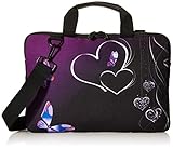 iColor Purple Butterflies Canvas Laptop Carrying Shoulder Sleeve Carrying Case Protective Bag Briefcase for 11.6