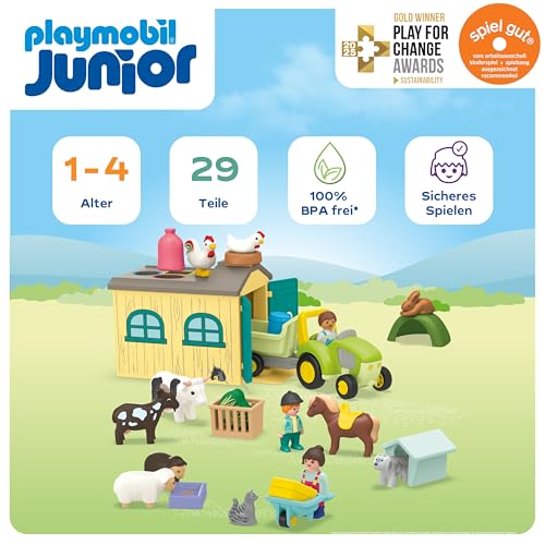 PLAYMOBIL JUNIOR | Bauernhof-Abenteuer | nachhaltiges Spielzeug für Kinder ab 1 Jahr | 71656 – Ansicht 2