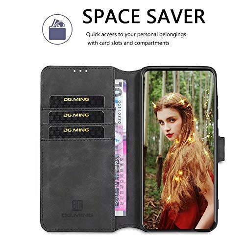 Xinyunew Cover Galaxy A41 Con Vetro Temperato - Custodia Portafoglio A 360° Con Supporto E Slot Carte, Rossa - 4
