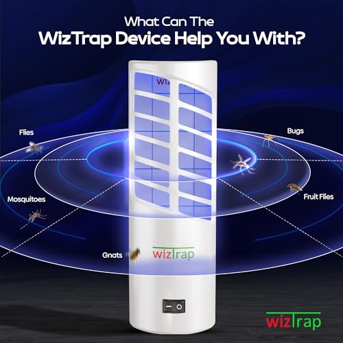 WizTrap Pacote Com 2 Armadilhas Para Moscas Ambientes Internos, 21 Lâmpadas Led Uv, 20 Recargas De P