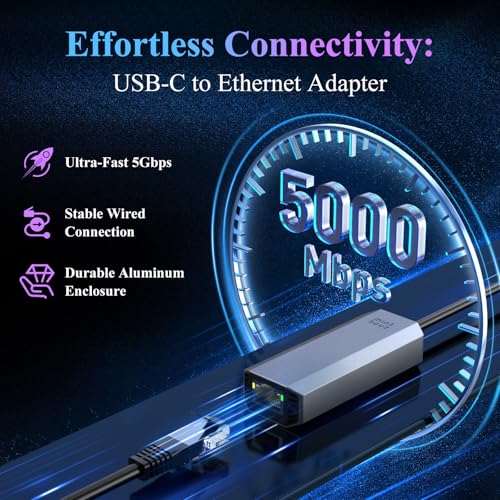 Minthouz 5Gbps USB C to Ethernet Adapter, RJ45 to USB C, Gigabit LAN Ethernet Network Adapter for Windows, Mac OS, iPad OS, Chrome, Linux and More by Minthouz - Used condition - Image 2