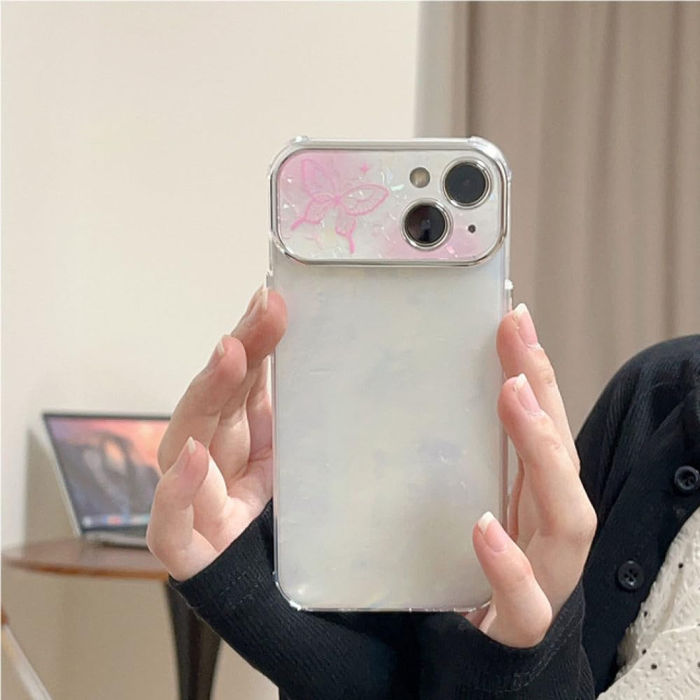Coque iPhone 11 avec grande fenêtre anti-rayure motif papillon souple