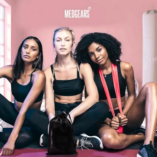 Image of Medgears Resistance Band for Beginner Light Exercise Band - 5 Feet Each, (Material: Latex Free Rubber) (Red)
