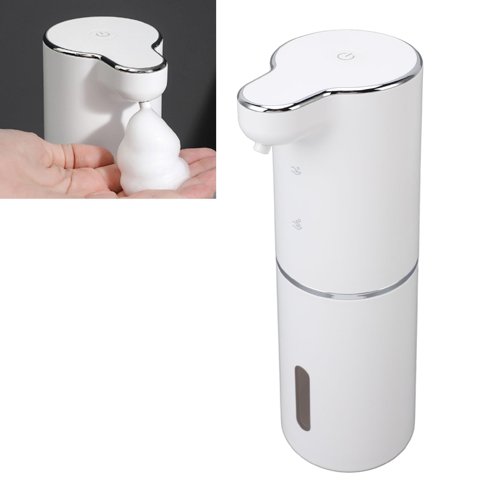 Distributore Automatico di Schiuma per Mani 10oz, Sensore a | Dispenser di sapone per le mani in schiuma ricaricabile, pompa elettrica da 300 ml, compatto per bagno, , lavandino