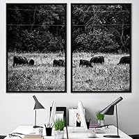 2 Piece Framed Canvas Wall Art Animals Canvas Prints Home Artwork Decoration for Living Room,Bedroom - 16