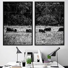 signwin 2 Piece Framed Canvas Wall Art Animals...
