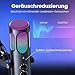 Ortizan Gaming Mikrofon PC, USB Podcast Mikrofon für PS4/5 und Mac, Noise Cancellation Kondensator Mic mit Mute, Hall, Monitoring, verstellbarem Schwenkarm, Popfilter für Streaming/Podcasting/YouTube
