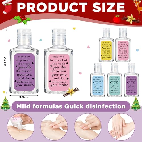 50 Pcs Thank You Gifts for Coworker Mini Hand Sanitize Gel Bulk Scent Hand Sanitizer Travel Size Inspirational Appreciation Gifts for Christmas Party Supplies Friends Teacher Employee - Image 3