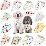 12 Pack Dog Bandanas Washable Dog Bandanas Triangle Dog Bibs Scarf Assortment Pet Kerchief Dog Scarf