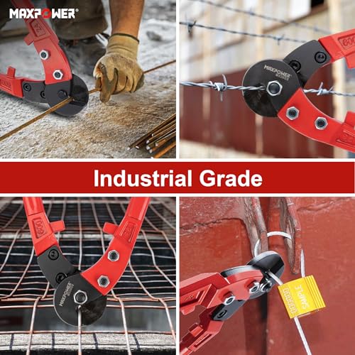 Image of MAXPOWER Wire Cutters, 24-Inch Heavy Duty Wire Rope Cutter, Heavy Duty Strength Steel Cable Cutter for Hard Wire Ropes, Stainless Steel Wires
