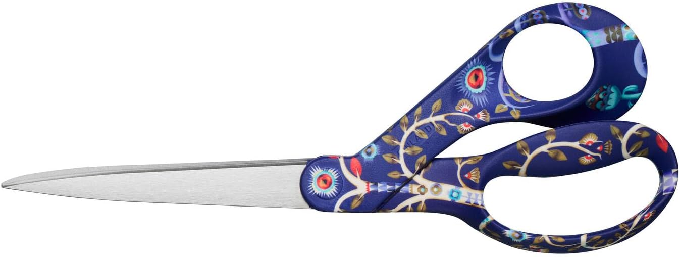 Fiskars X Iittala scissors with Taika design, right-handed, length 21 cm, stainless steel blades, Taika blue , 1071490