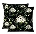 S4Sassy Czarny aksamitny arabski wieniec jaśminowy dekoracyjne poduszki dekoracyjne poszewka na poduszkę na sofę łóżko 2 szt. - 30 x 30 cm