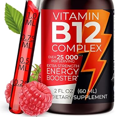 AMAZON - Vitamin B Complex Liquid Sublingual Vegan Drops – Premium Supplement for Stronger Hair Skin & Nails Vitamin b12 b6 b5 b3 & b2 Fast Absorption Natural Energy Boost, Immune System & Mental Focus Support