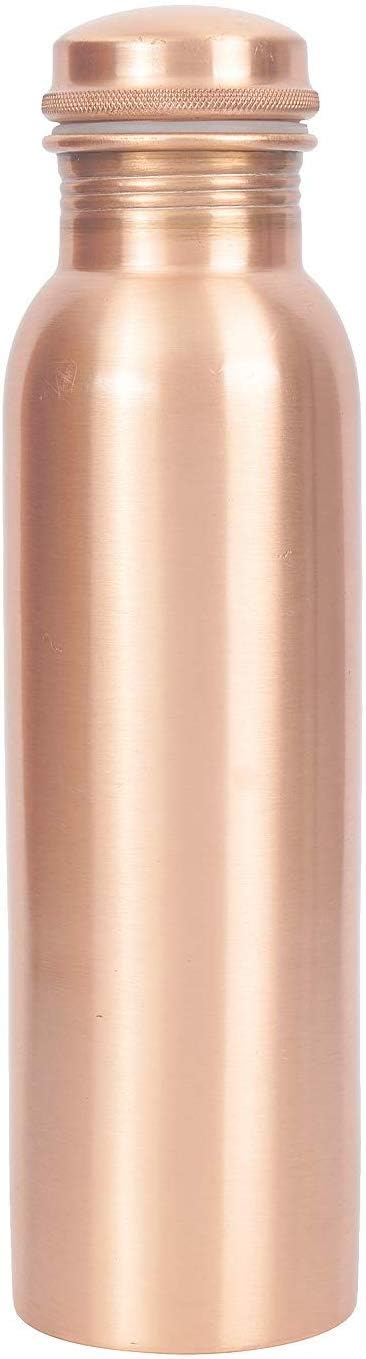 Handcrafted Hammered Traditional Indian 100% Pure Solid Plain Copper Bottle, Leak-Proof, Ayurvedic 24-Oz Pitcher-700 ML | Numerous Health Benefits, Improves Immune System, Enhances Digestion