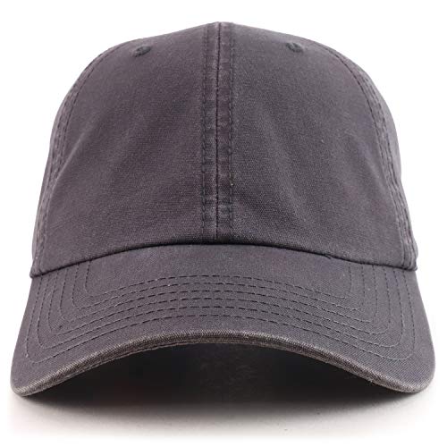 Armycrew Oversize 2Xl Garment Washed Soft Cotton Canvas Dad Hat Cap - Charcoal - 2Xl #TOP1