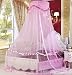 Sinotop Baby Crib Canopy Netting Luxury Princess Bed Net Round Hoop Netting Mosquito Net Bedroom Decor (pink)