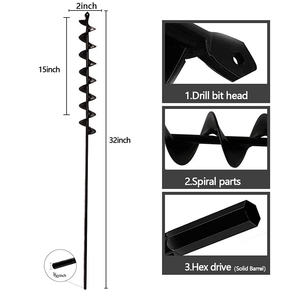 32x2 Garden Auger Drill Bit for Planting Bulbs & Jordan Ubuy