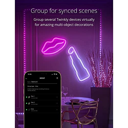 Image of Twinkly Flex - App-Controlled Flexible Light Tube with RGB (16 Million Colors) LEDs. 6.5 feet. White Wire. Indoor Smart Home Decoration Light (2 Pack)