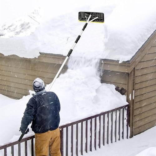 Râteau à neige télescopique pour toit évitant les infiltrations d'eau
