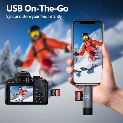 SD Card Reader USB C, 2 in 1 Micro SD Card Reader, USB 3.0 Card Reader with OTG Function, High Speed Memory Card Reader for SD, SDXC, SDHC, Micro SD, Micro SDHC, Micro SDXC, MMC Micro, and RS-MMC