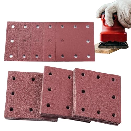 Papel de Lija Variado - Hojas de Lija, Papel de lijas de Bucle - 120 Unidades de Almohadillas de óxido de Aluminio de Grano 40-800 para carpintería, Paneles de Yeso, automoción, Muebles, metalistería