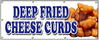 36"x96" DEEP Fried Cheese Curds Banner Sign Wisconsin Poutine Battered Snack