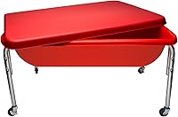 Vista 1 de Mesa sensorial mediana con tapa de Children's Factory – 18" de altura, caja de arena con tapa, mesa de agua para niños, rojo