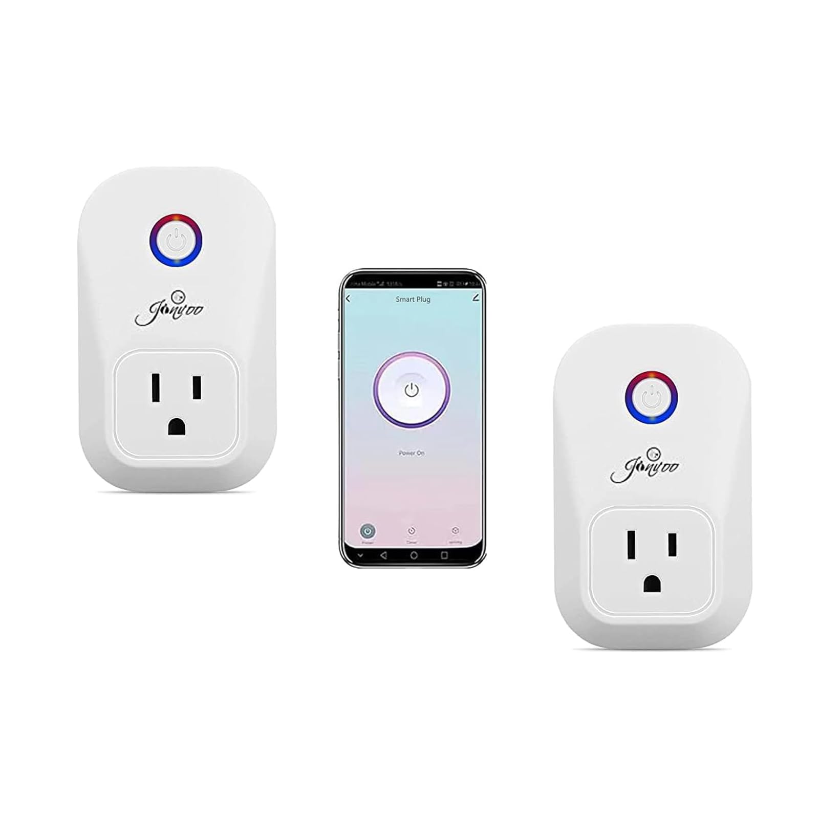 Jinvoo Smart Plug WiFi Smart Plug WiFi Outlet Socket Remote Control with Timer Function Compatible with Alexa and