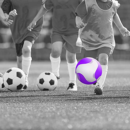 Millenti Reverse-Bend-It Soccer Ball - Size 5 White Purple Soccer Ball, Training Ball + Match Ball, High-Visibility Easy-To-Track Design (White Purple) Sb-Rbi-Purple #TOP4