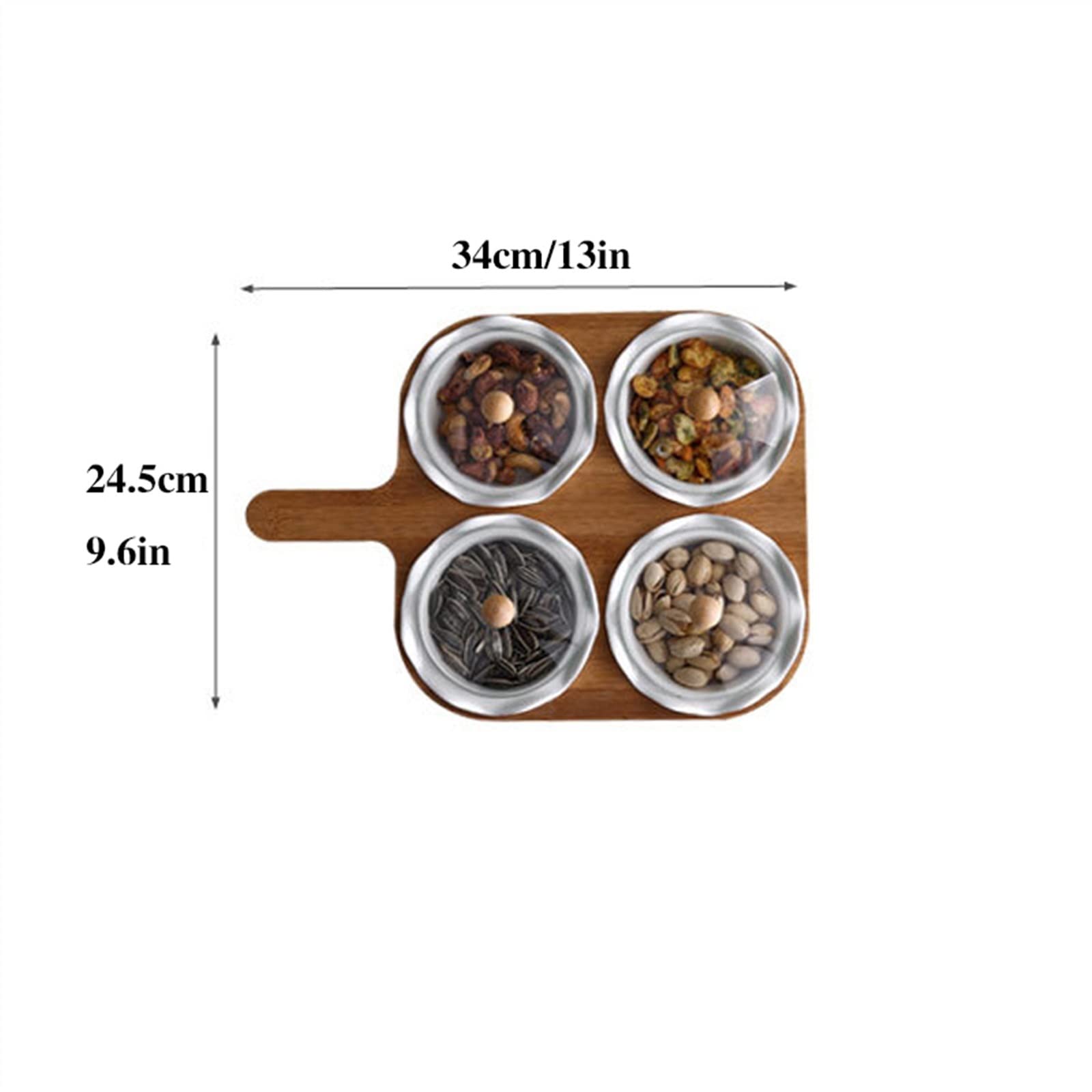 Ciotoline da Snack Piatti for salse da immersione Set di 4 piatti da portata Set di ciotole Vassoio for frutta secca con coperchio Stazione for spuntini Ciotole for patatine e ciotole Piatto for salse