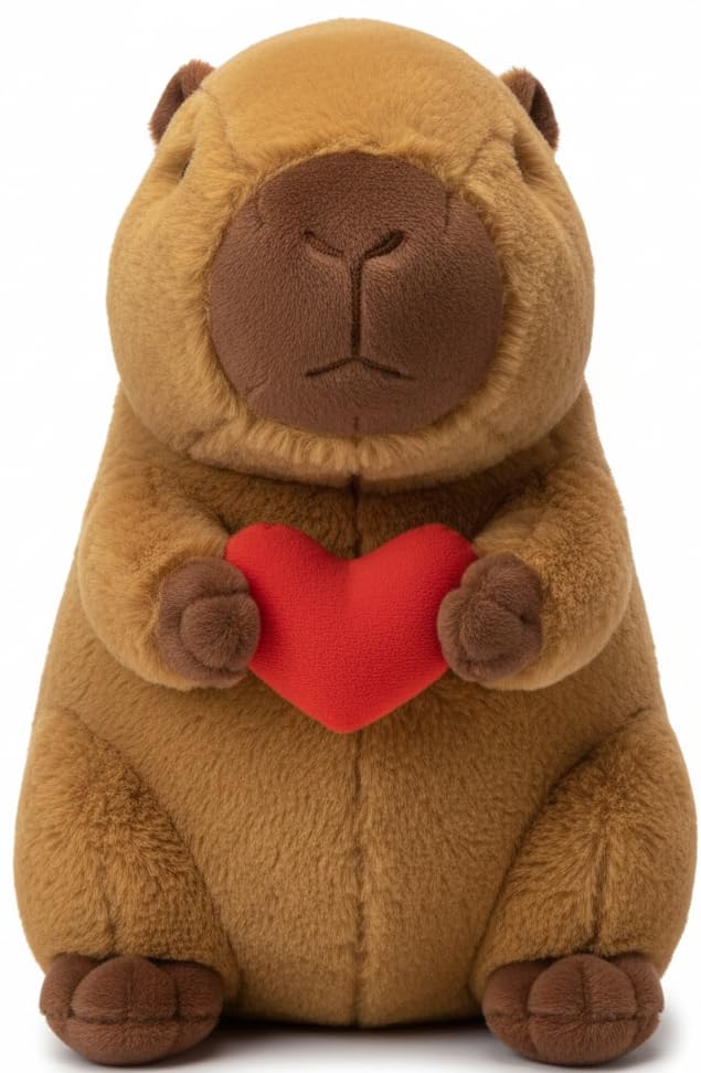 1 4 kg Türstopper Capybara aus Stoff schwerer Türhalter 33 cm weicher Plüsch Tier Türstopper für Zuhause & Büro (Herz Edition) khevga