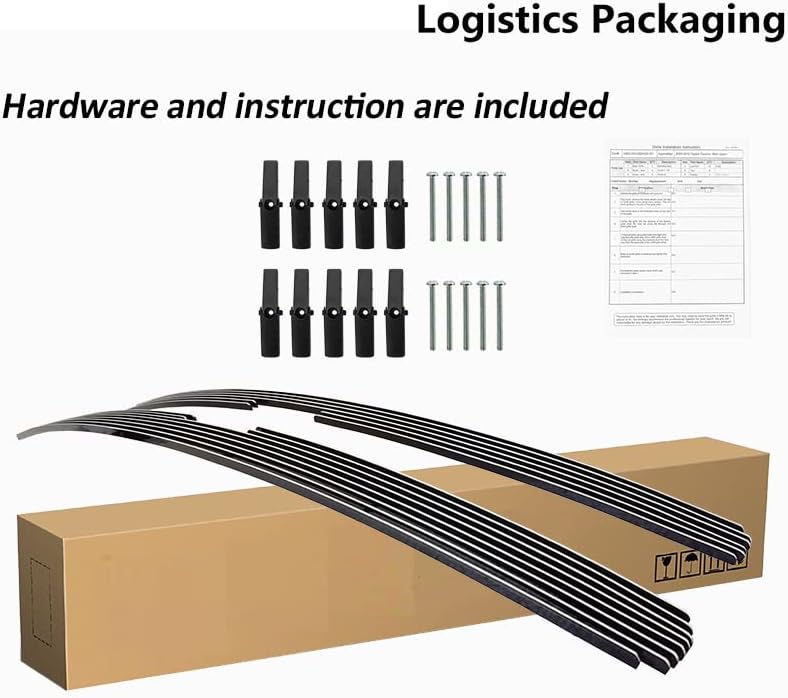 Miniatura 6 de Inserto de rejilla cromada para Chevy Silverado 1500 2007-2013 Front Billet Grill Inserts Cover Guard Replament 2pcs Aluminio 08 09 10 11 12