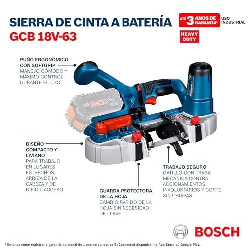 Bosch Professional Scie à ruban sans fil GCB 18V 63 sans batterie et chargeur 06012A0400 - vue 9