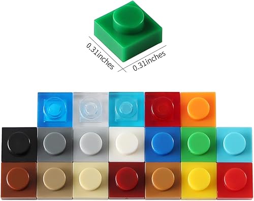 Miniatura 5 de Feleph Basic 1000 piezas de placa de ladrillos de 1 x 1, arte creativo de mosaico de píxeles, piezas de 20 colores, juego de bloques de