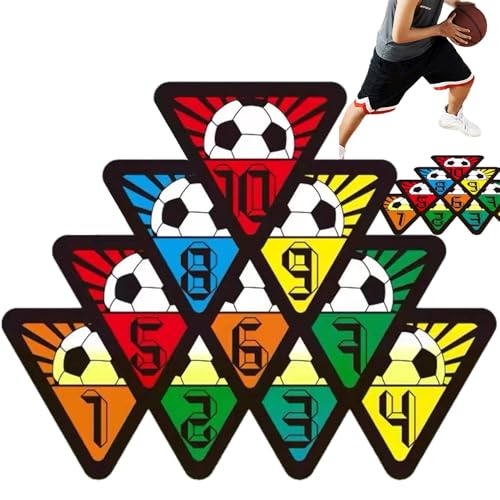Marqueurs d'entraînement sportifs antidérapants avec points numérotés multicolores