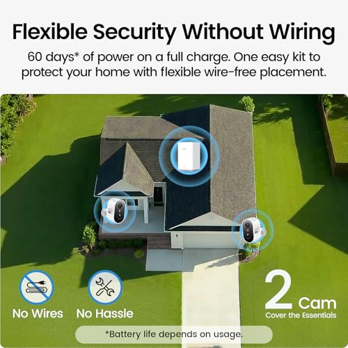 Image of aosu 2K Battery Security Cameras Wireless Outdoor System, 2-Cam-Kit