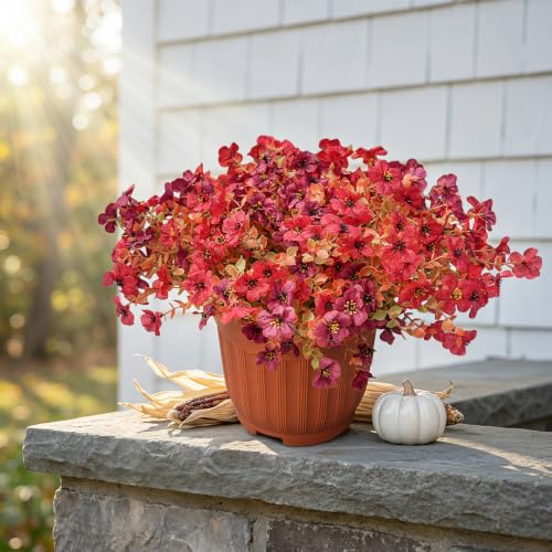 UJROQI Artificial Violet Mums Flowers for Autumn Outdoor Decor, 12-Stem Multi Pack Faux Fall Flowers for Front Porch, Patio, Garden & Large Planters, Fade Resistant Silk Fake Flowers - image 5