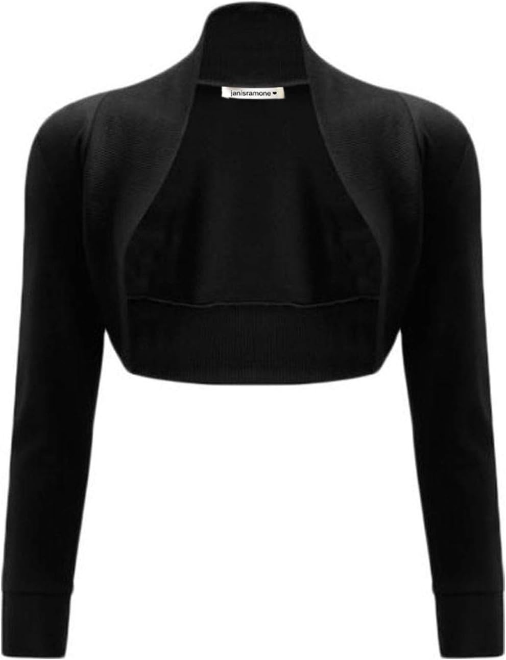New Womens Plain Open Front Long Sleeve Bolero Shrug Cropped Cardigan Blouse Top