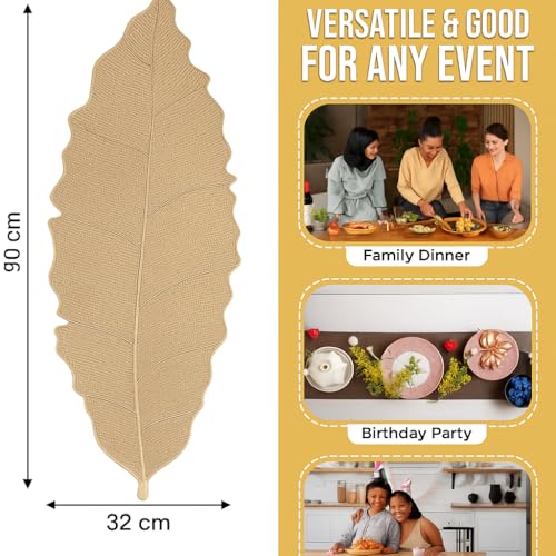 Image of Homerz Premium Table Runner, PVC, Size- 92x34 cm | Waterproof, Heat Resistant, Non-Slip, Easy to Clean Soft Table Runner for Coffee Table, Dining Table and Centre Table. (Frond)