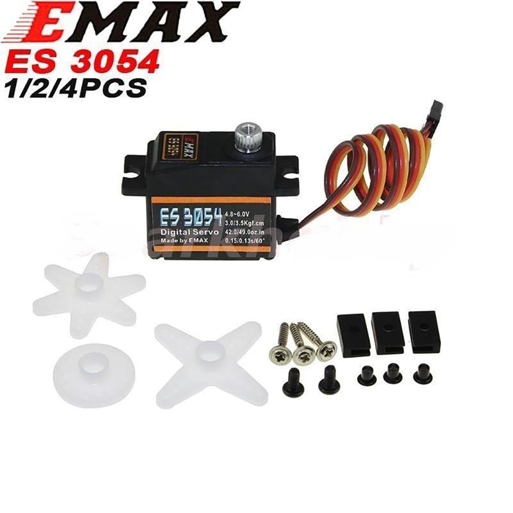SPARKHOBBY ES3054 Metalowe cyfrowe serwo 20 g wodoodporne serwo z przekładniami do serwomechanizmu EMAX do samochodu RC, helikoptera, łodzi, samolotu, części akcesoria (ES3054 4 szt.)