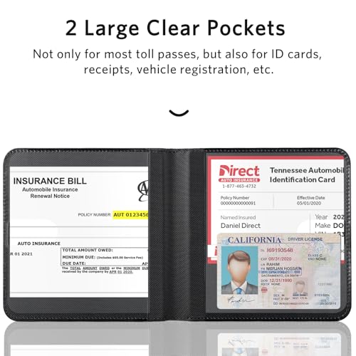 Image of CoBak Car Registration and Insurance Holder - Vehicle Glove Box Car Organizer, Auto Truck Comparment Accessories Case for Essential Document, Driver License, Cards (Rhombus Black)