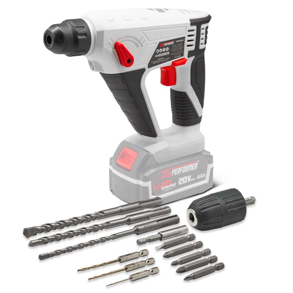 X-PERFORMER XPRH20LI, marteau perforateur sans fil 20V, livré sans batterie, mandrin SDS